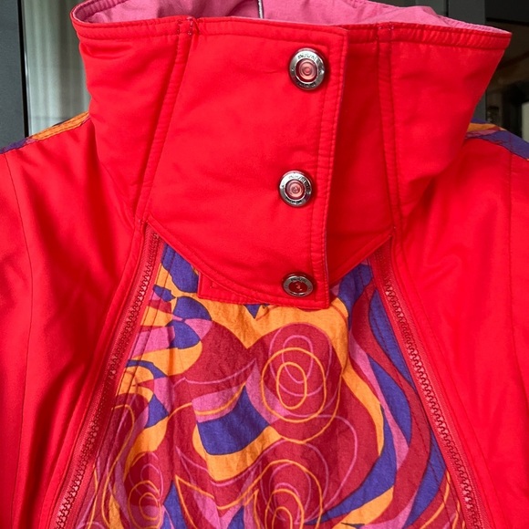 Vintage Mistral ski suit red pockets zip up long women’s belt bag pattern - Picture 5 of 9